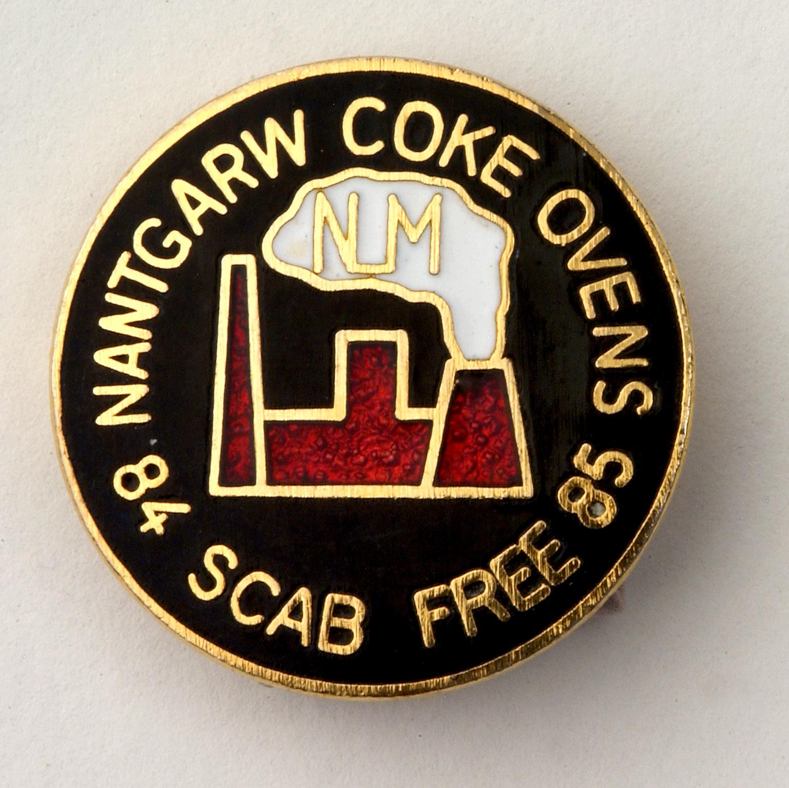 Nantgarw Coke Ovens 84-85 Scab Free, badge