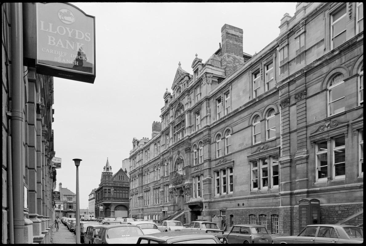 Exchange Buildings East, Mountstuart Square, looking towards James Street.