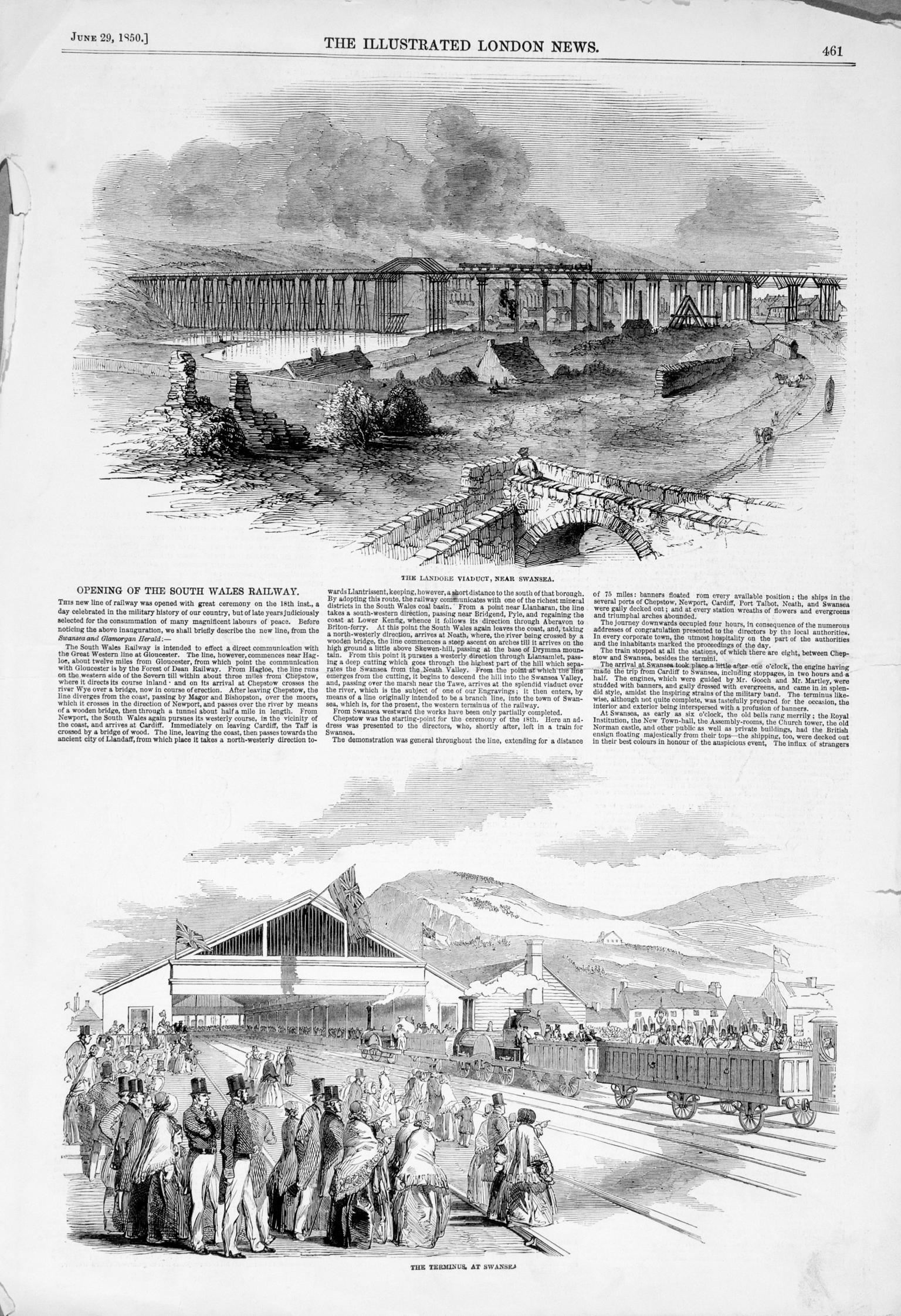 Opening of the South Wales Railway (print)