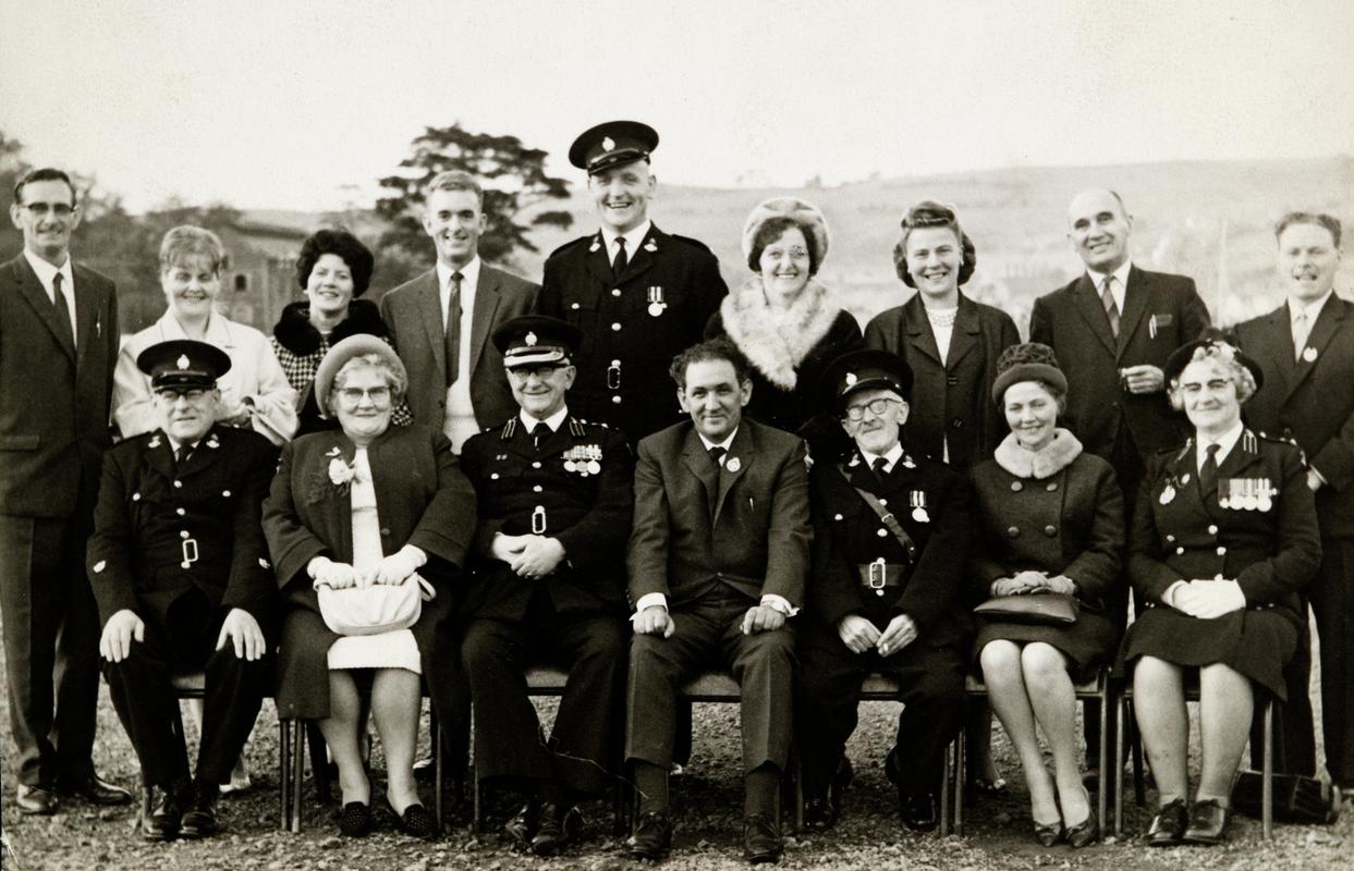 Group of St Johns Ambulance men and women. Felix Strenchko Jereb is the tall officer in the middle of the back row.