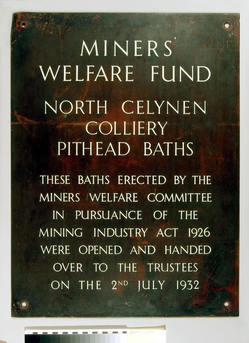 North Celynen Colliery pithead baths plaque