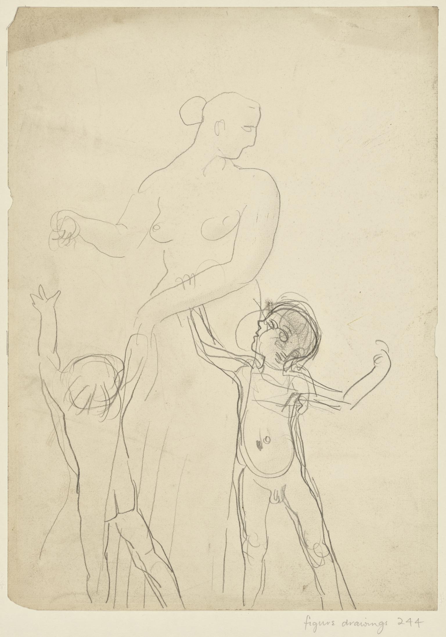 Woman with two small children