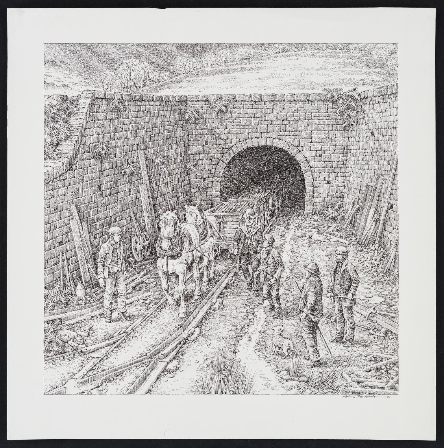 Pwlldu tunnel, drawing