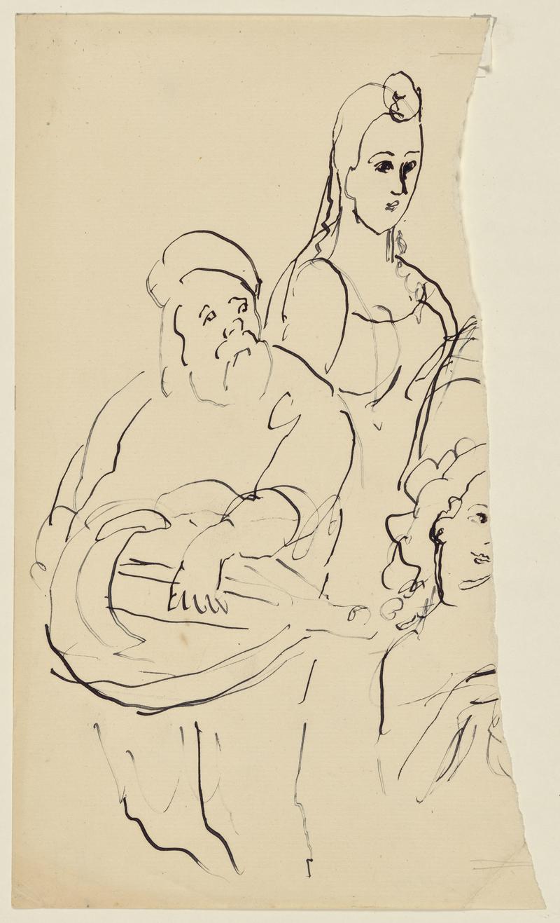 Old Musician surrounded by Female Figures