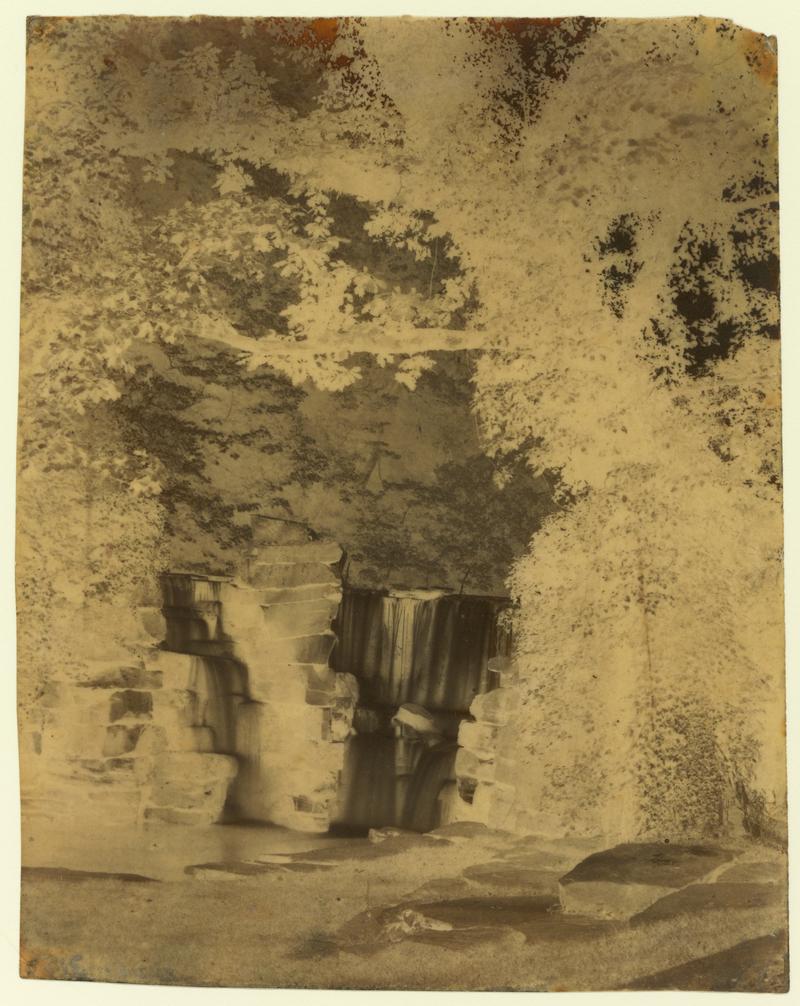 Penllergare, waterfall, paper negative