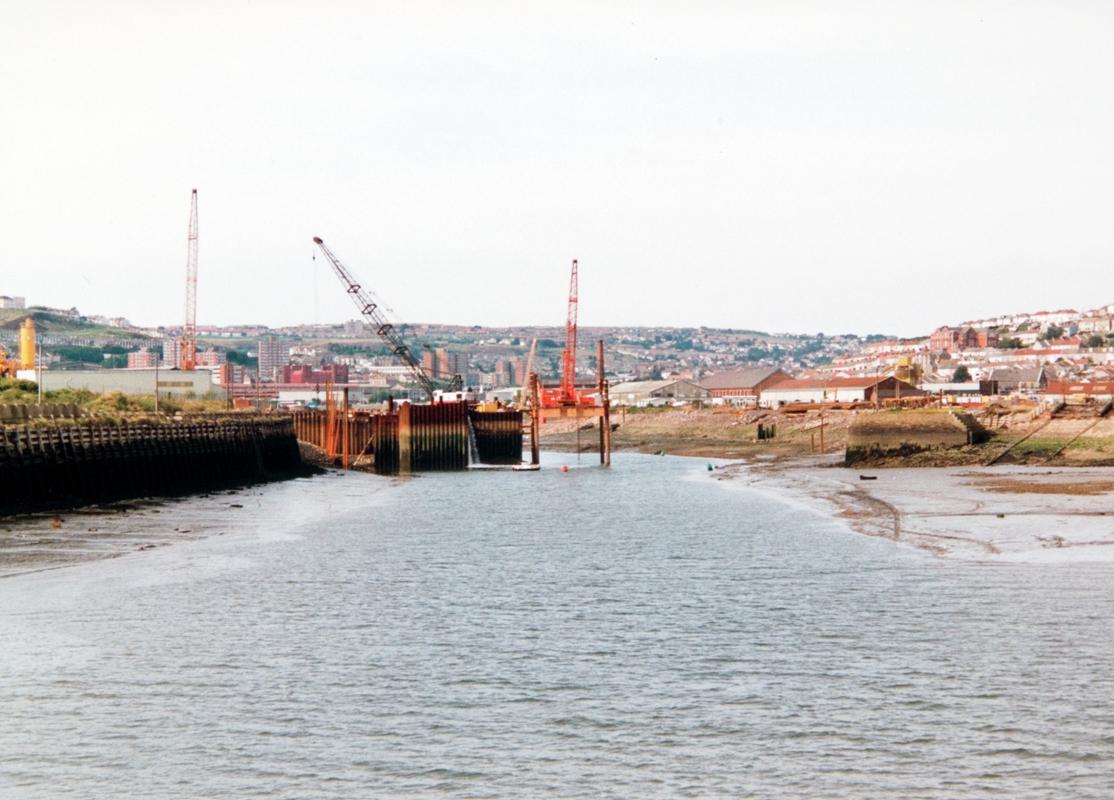 Construction of Tawe barrier