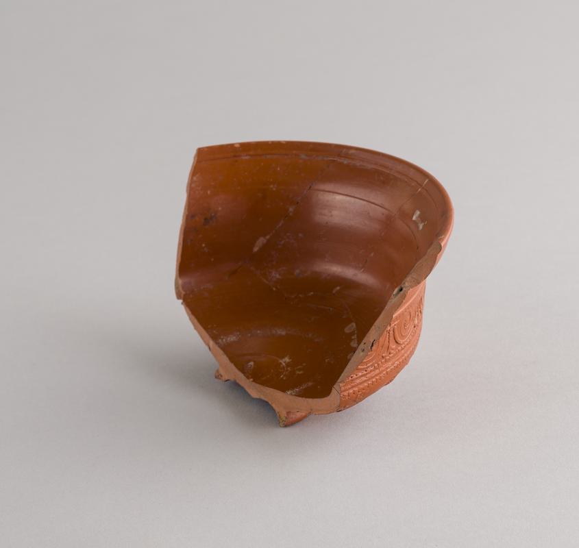 Roman samian bowl, decorated
