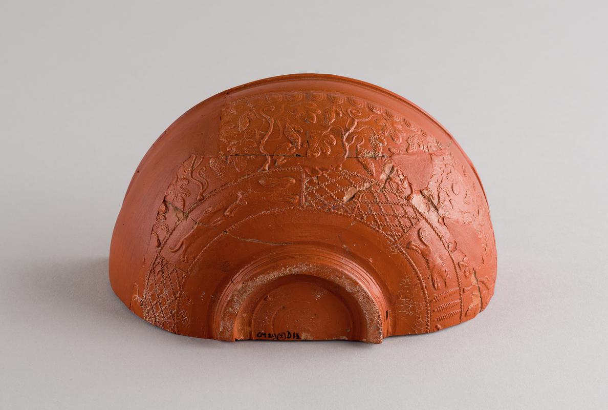 Roman samian bowl, decorated