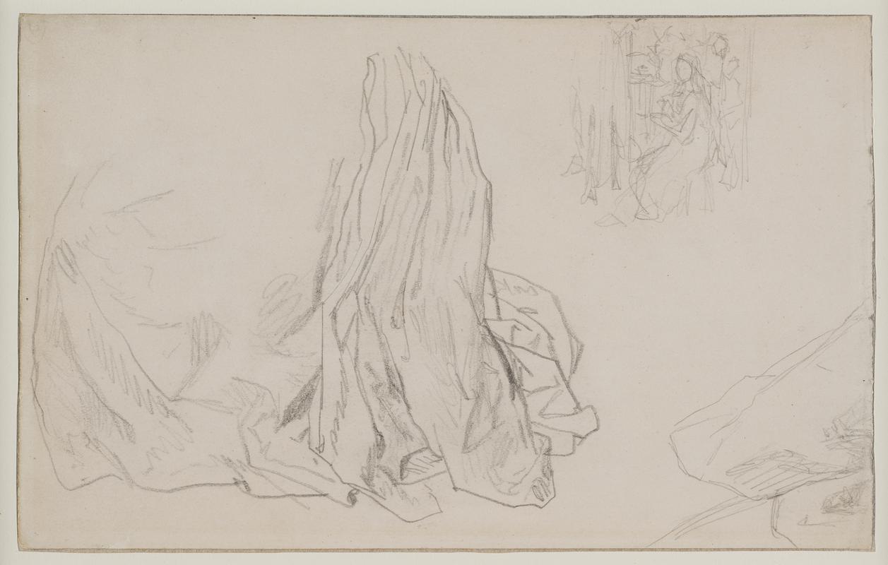 Drapery study and sketch composition of He is coming