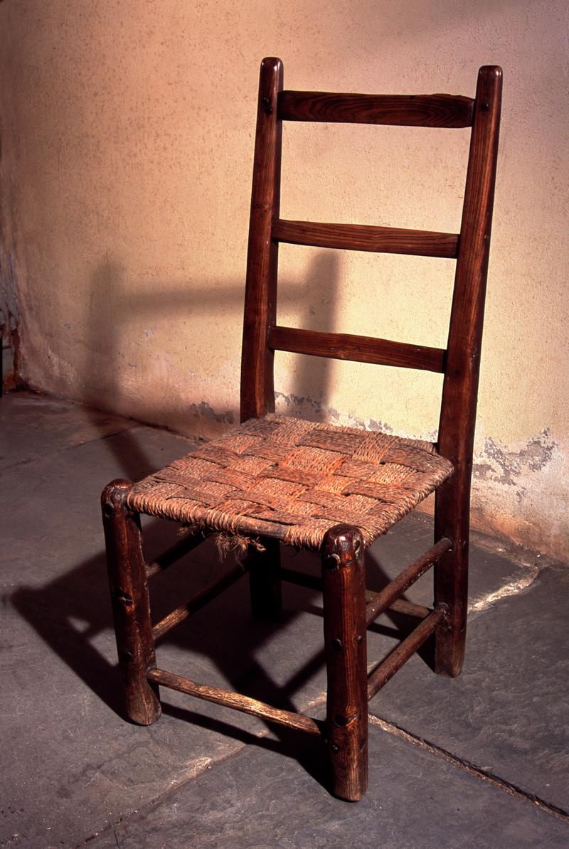 Rope-seated chair