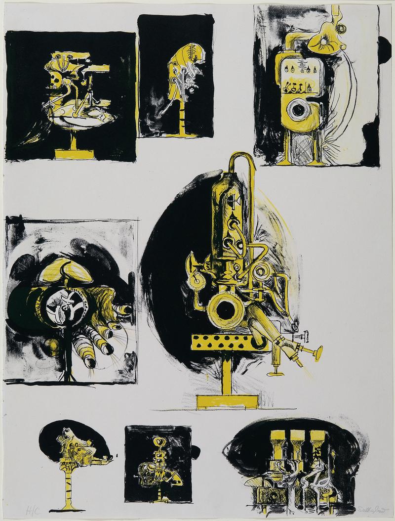Sheet of studies, comparisons: organic and machine forms