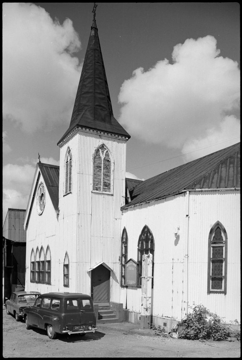 Close view of the disused Norwegian Church on the East side of the Bute West Dock, Cardiff.