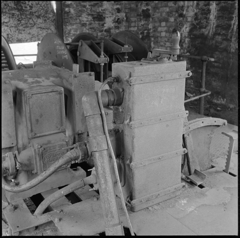 Black and white film negative showing an electric capstan, Nixon&#039;s Navigation Colliery.