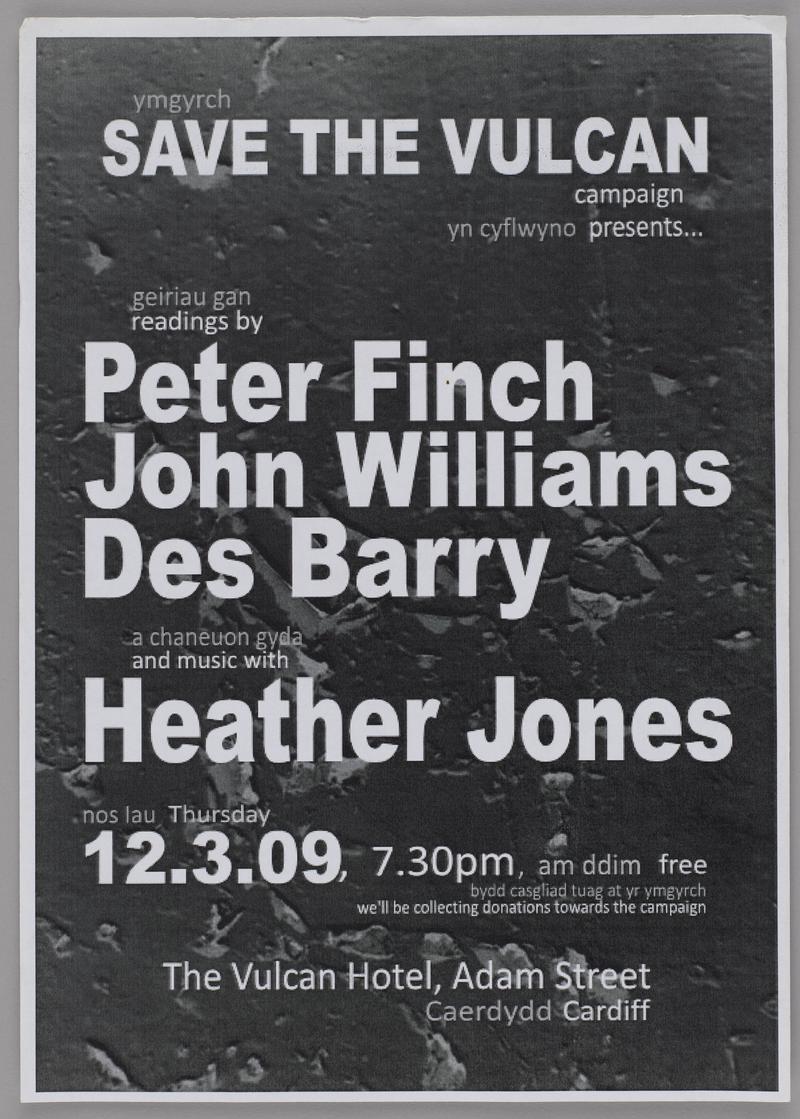 Save The Vulcan Campaign presents…..Peter Finch, John Williams, Des Baryy, heather Jones. 12.03.09.&#039;