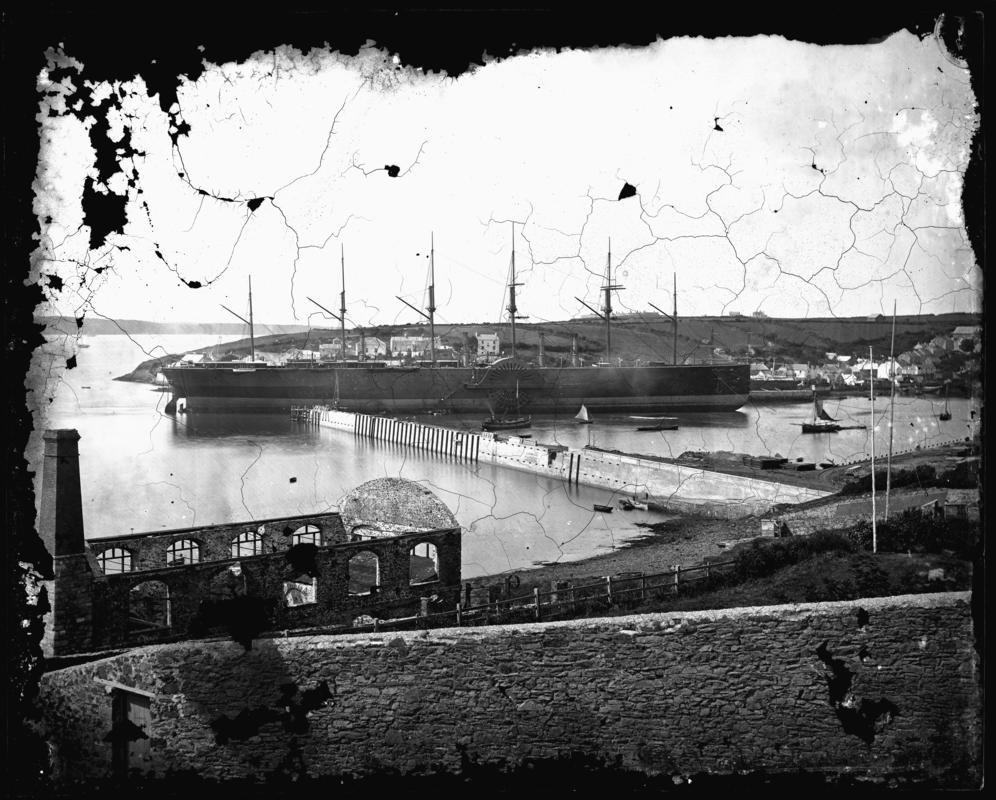 GREAT EASTERN being broken up at Milford Docks, 1870s