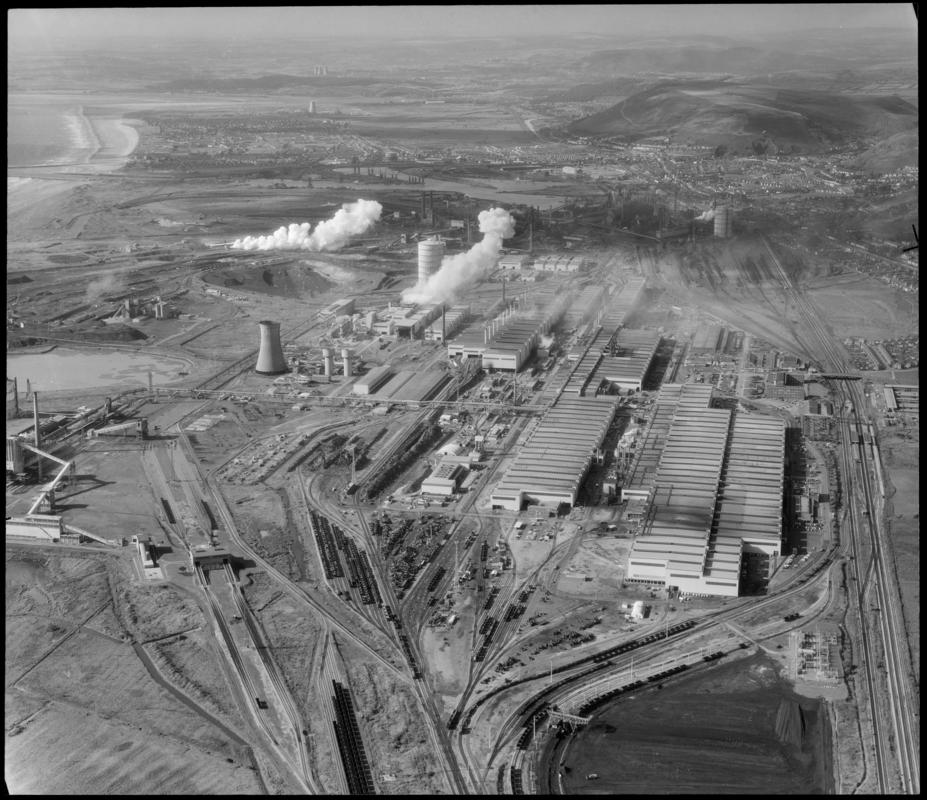 Aerial view of Steel Company of Wales Abbey Works.