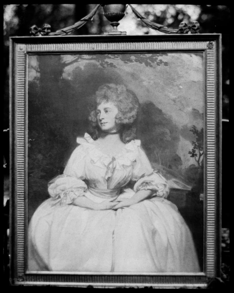 painting of a lady, negative
