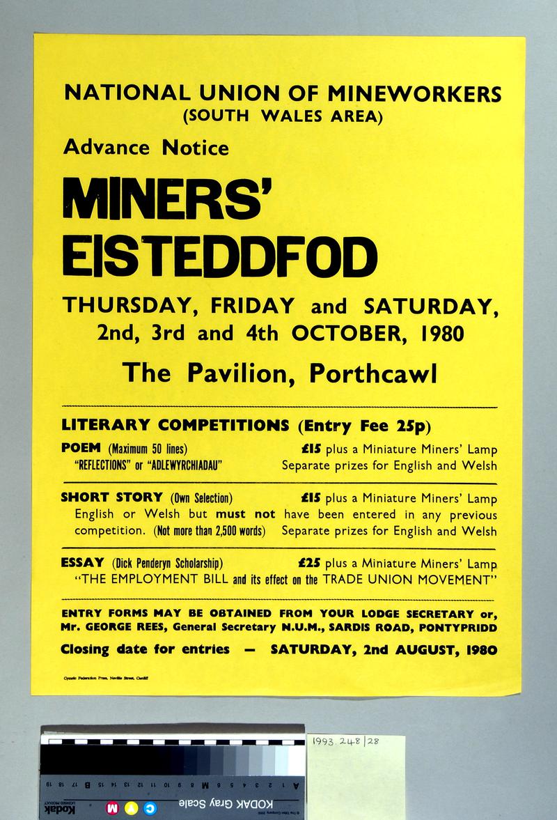 Poster for Miner&#039;s Eisteddfod, Porthcawl
