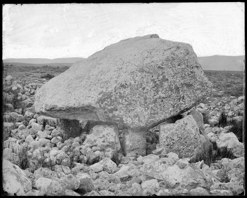 Arthur&#039;s Stone on Cefn Bryn (glass negative)