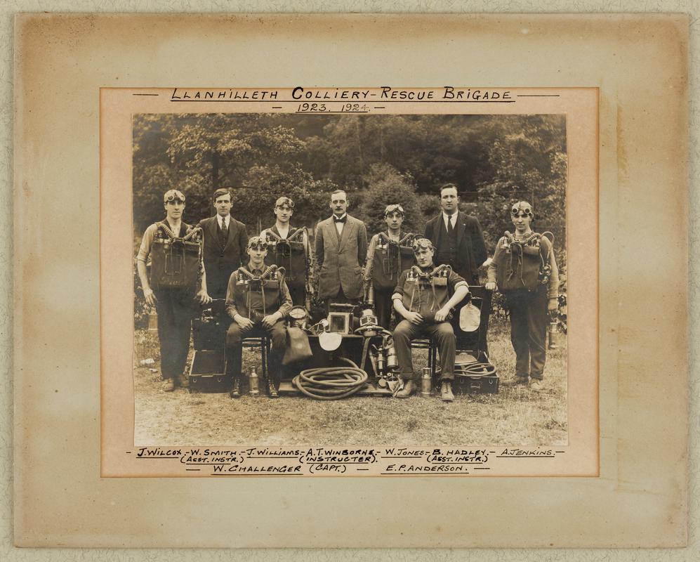 Photograph showing the Llanhilleth Colliery Rescue Brigade