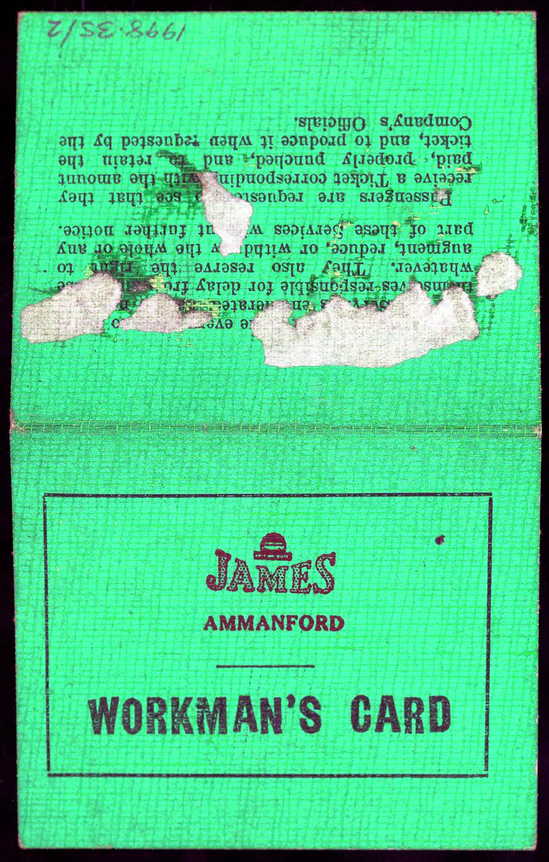 James Ammanford, workman&#039;s bus pass