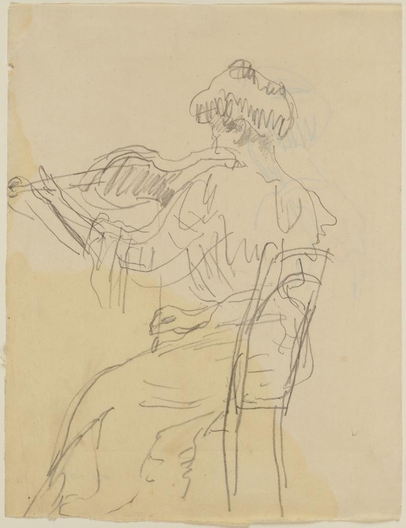 Seated Woman Playing Violin