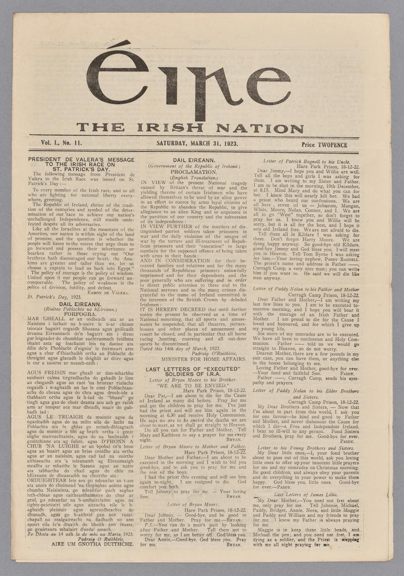 EIRE - The Irish Nation, March 31, 1923