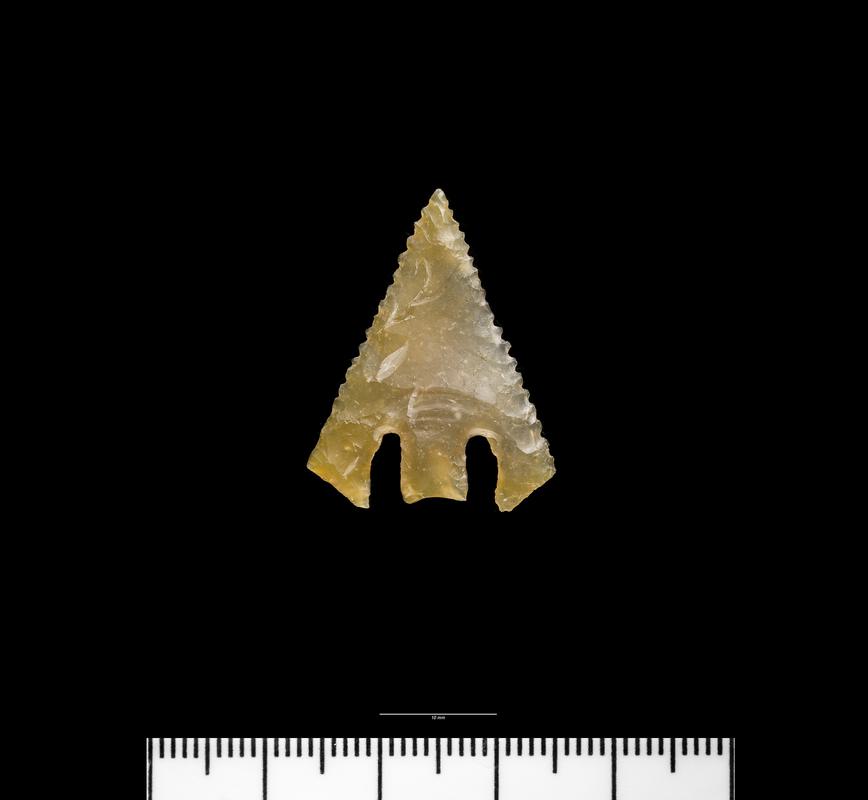 Early Bronze Age flint barbed and tanged arrowhead