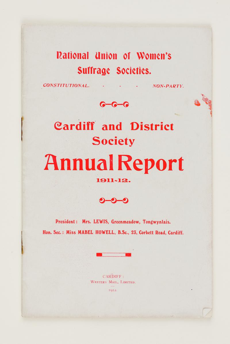 Cardiff and District Society. Annual Report 1911 - 1912