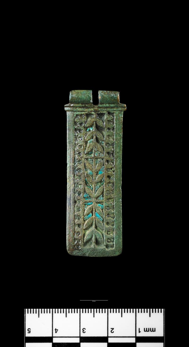 Roman copper alloy belt plate, enamelled