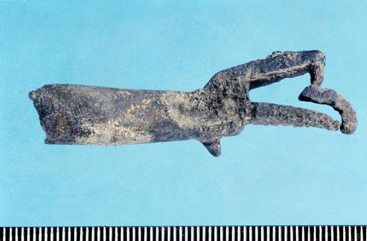 Early Medieval copper alloy horn terminal