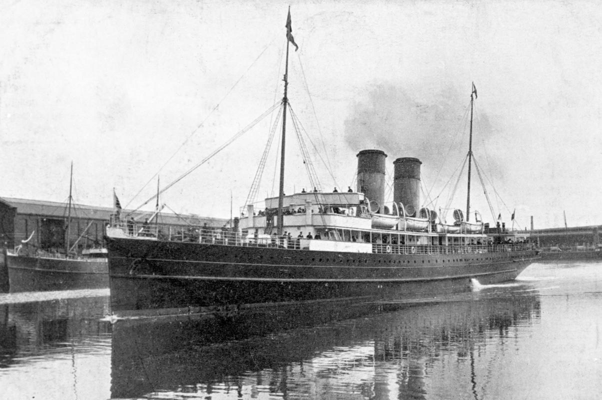 ss SCOTIA leaving Holyhead Harbour