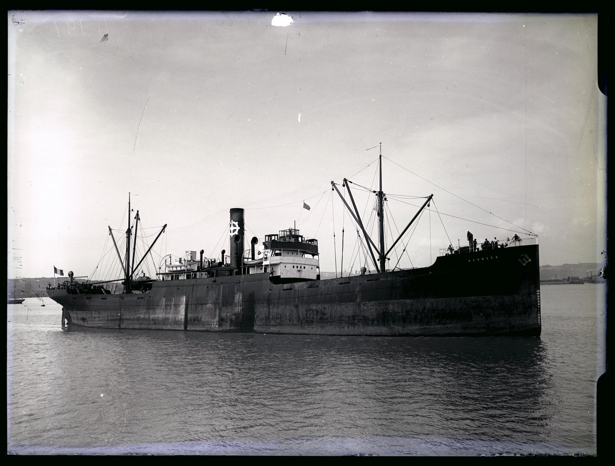 S.S. BOURGES, glass negative
