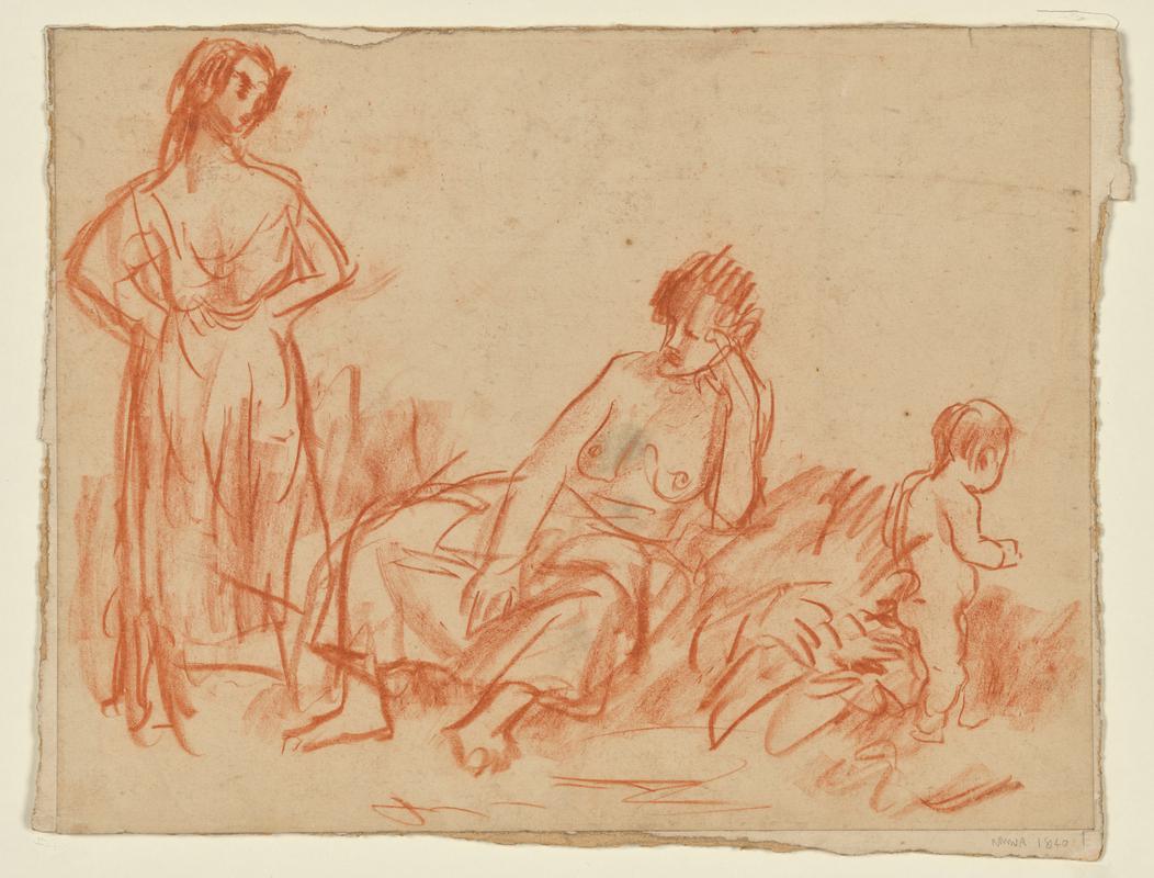 Woman, Seated Woman and Child