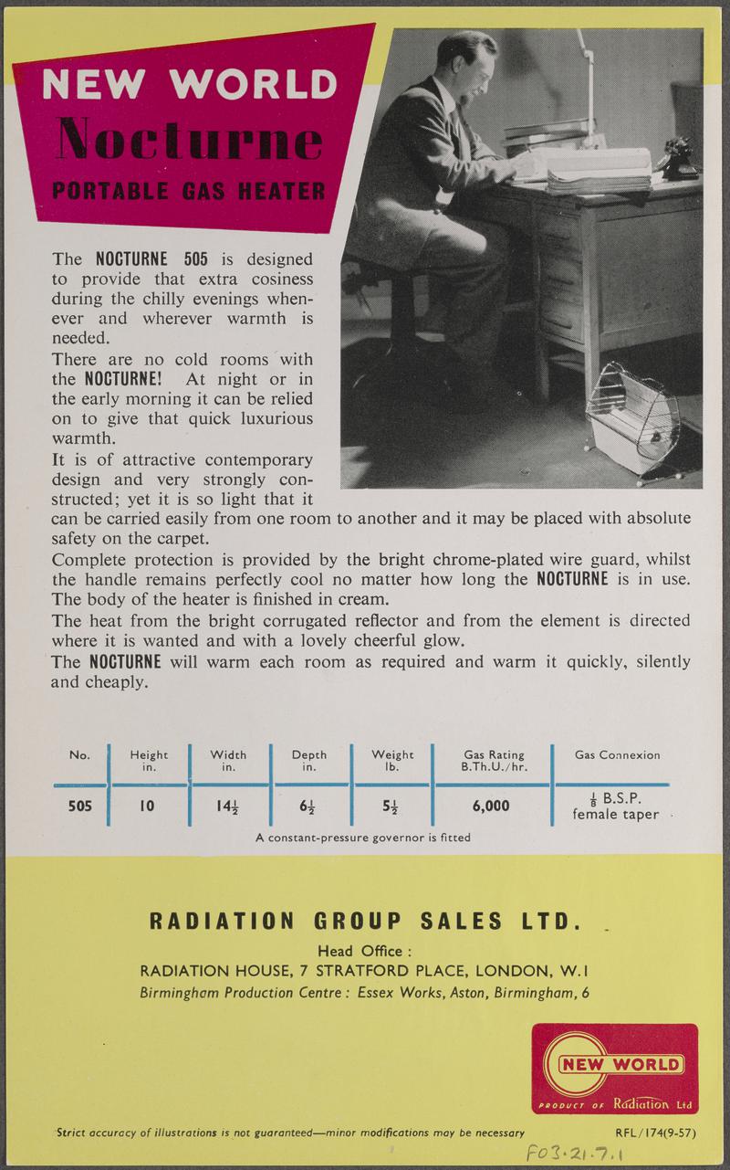 Advertisement leaflet