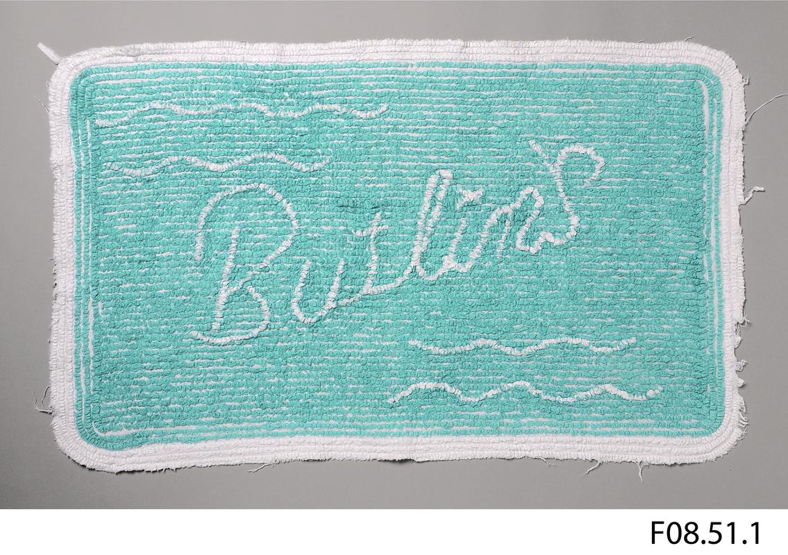 Rectangular turquoise cotton bathmat