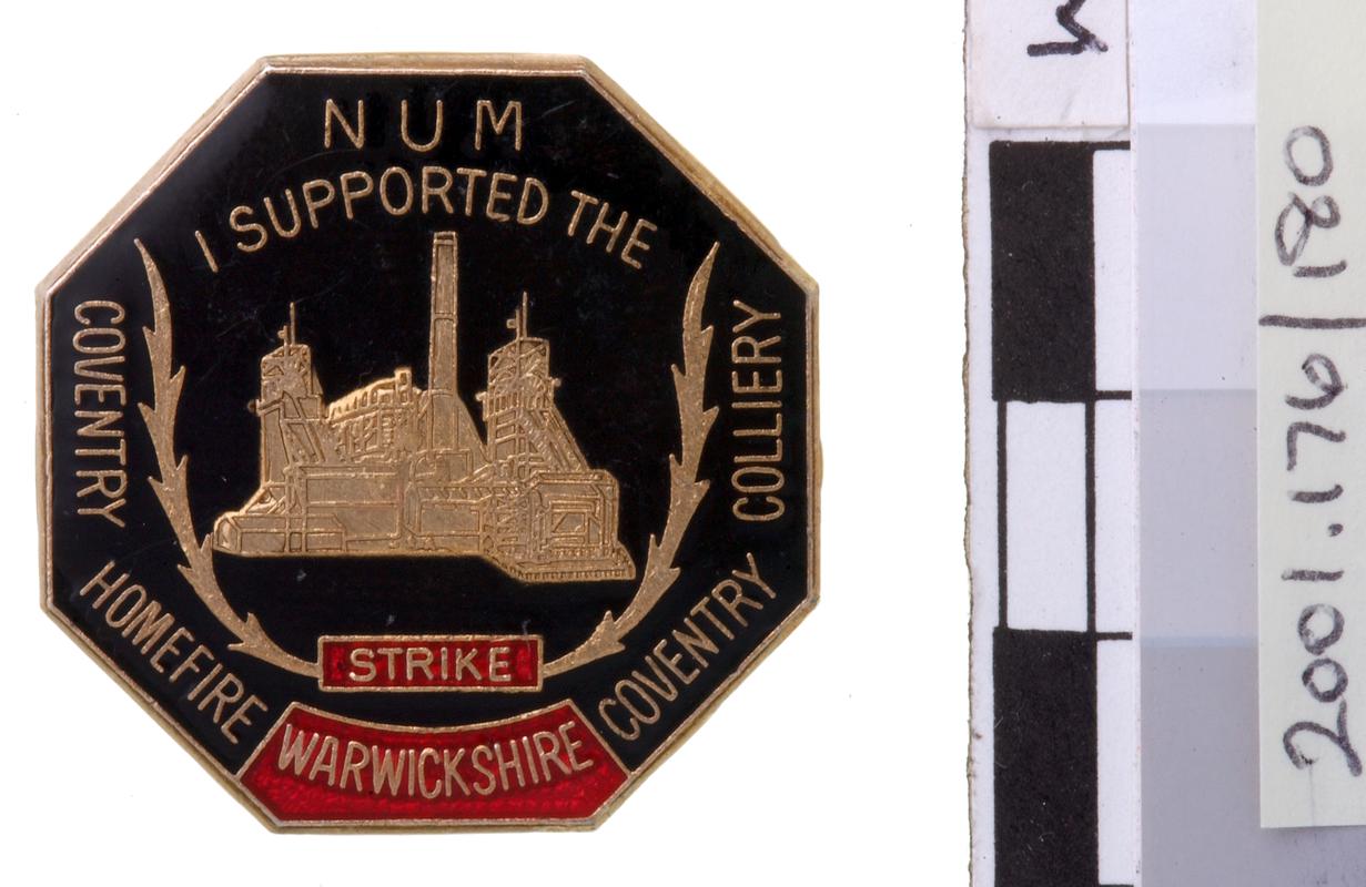 N.U.M Warwickshire badge