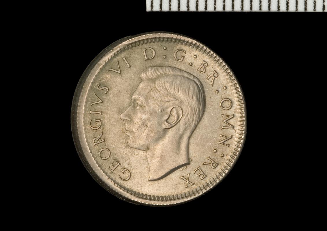 UK, George VI, sixpence, 1951