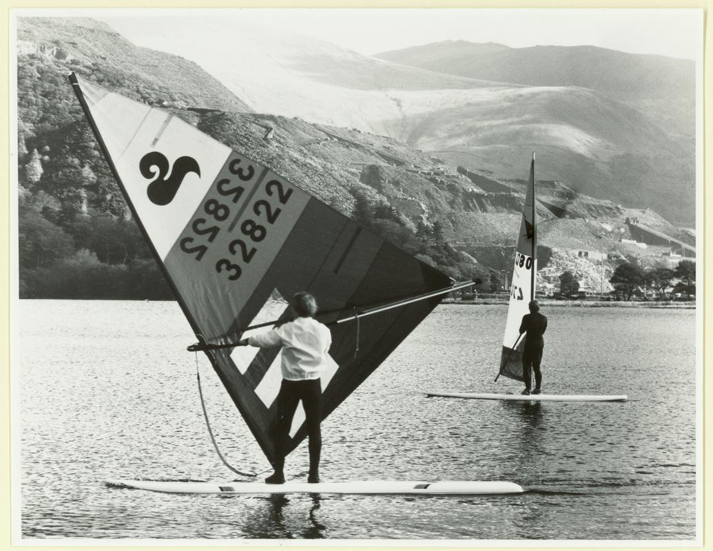 Wind surfers on Padarn Lake, with Dinorwig Quarry in the background.



Print from film negative 2014.35/47.