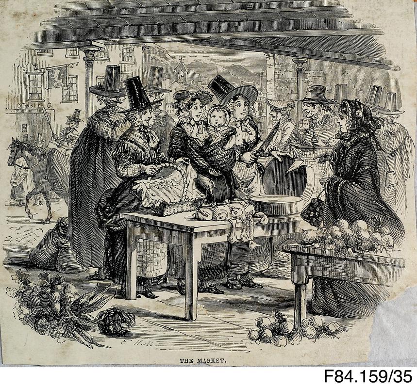 Engraving.  The Market.
