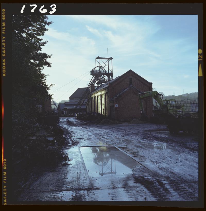 Colour film negative showing a general surface view of Oakdale colliery, October 1979.  &#039;Oakdale&#039; is transcribed from original negative bag.