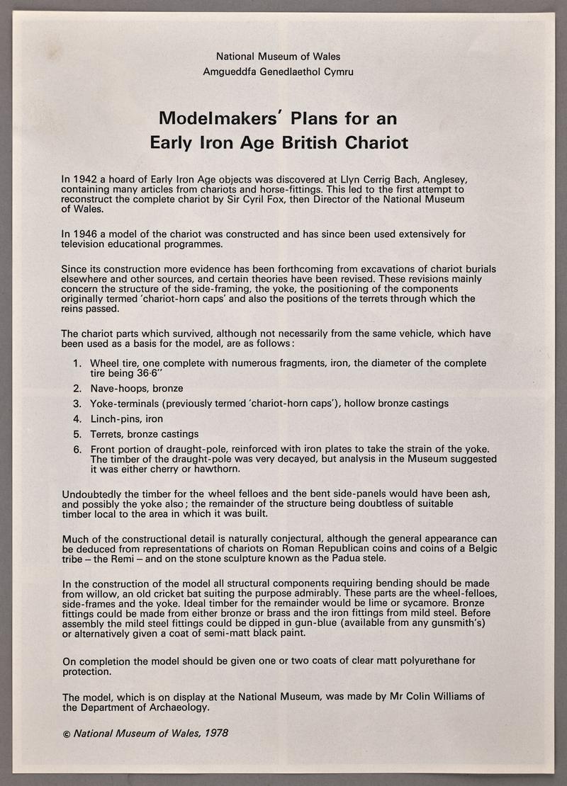 Iron Age chariot (model)