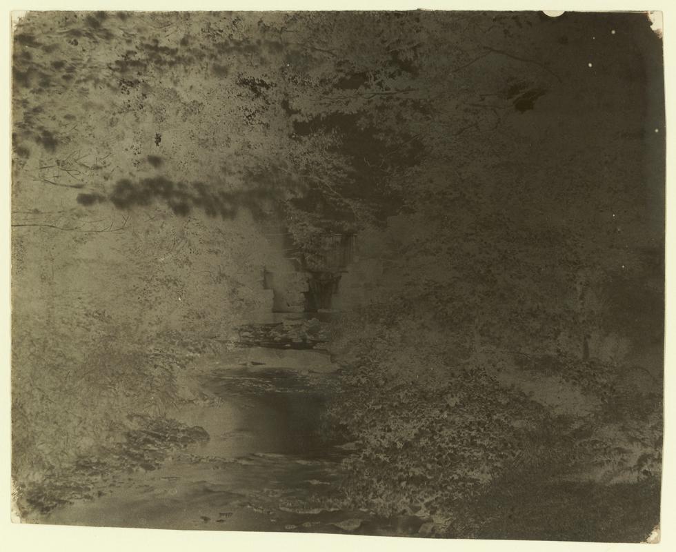 Penllergare, waterfall, paper negative