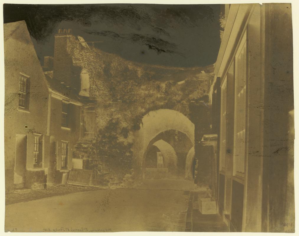 Wax paper calotype negative. Old Gateway, St. Georges Street, Tenby S.W.