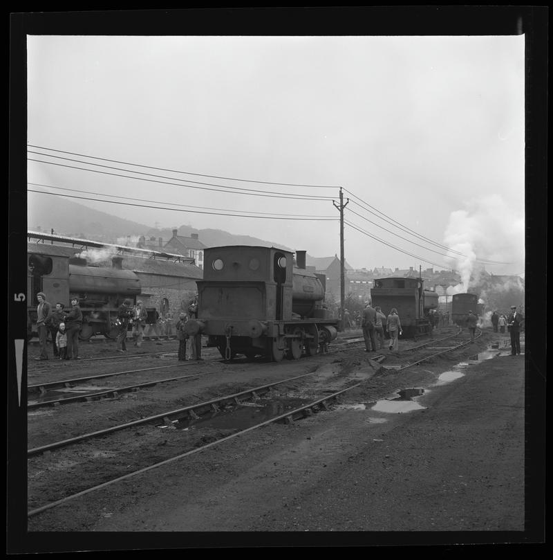 Mountain Ash locomotive shed, film negative