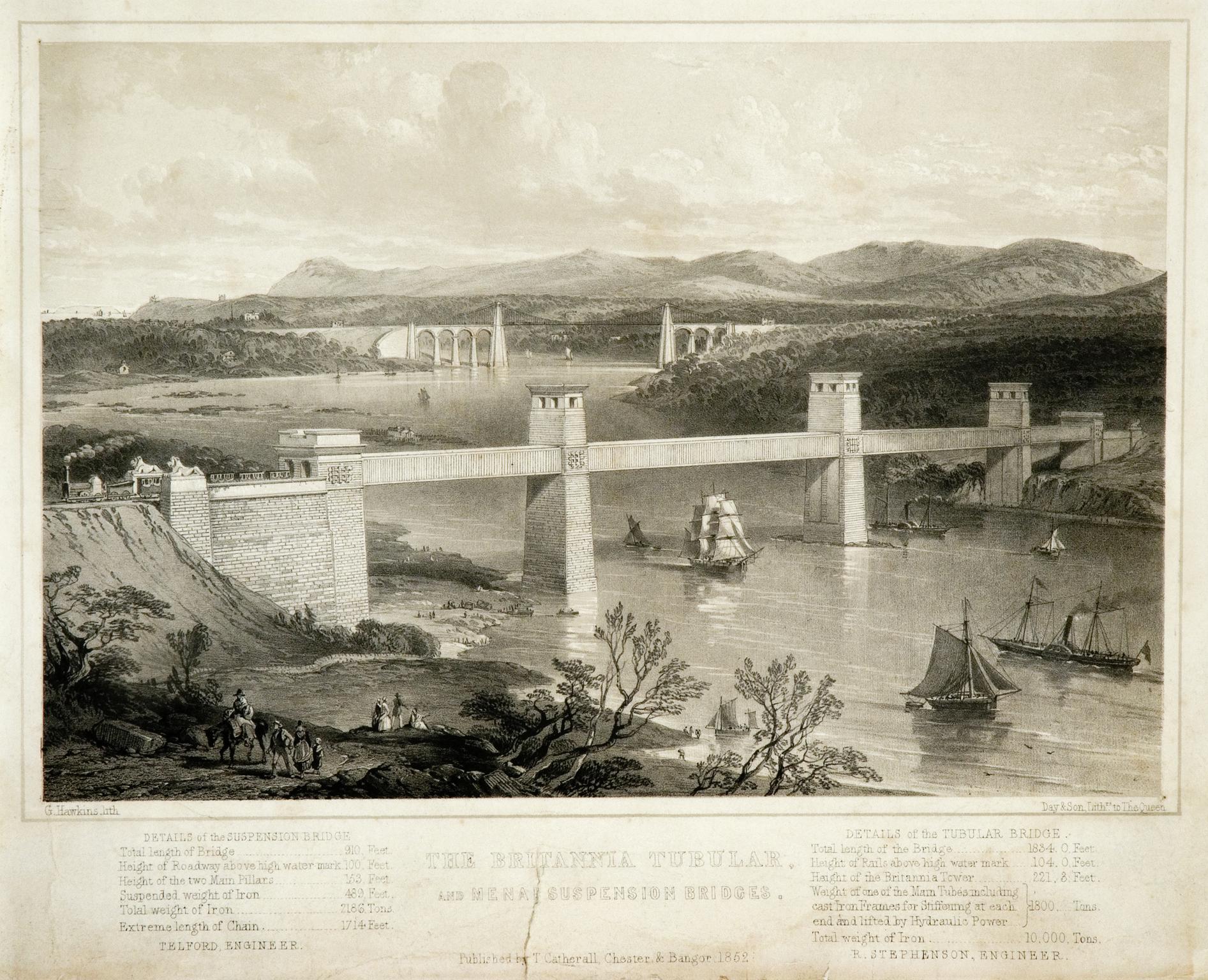 The Britannia Tubular, and Menai Suspension Bridges (print)