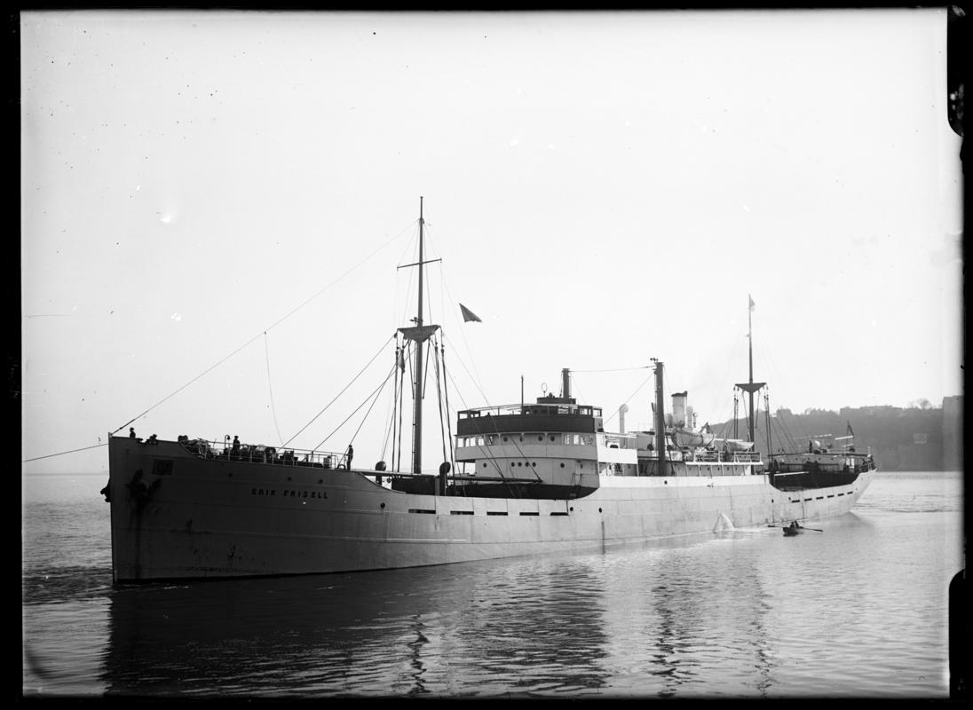 Three quarter Port bow view of M.V. ERIK FRISELL, c.1936.