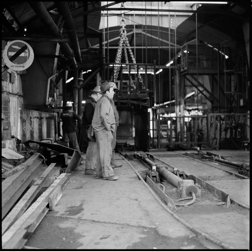 Black and white film negative showing the clean pit bank, Coegnant Colliery, 25 November 1981.  &#039;25 Nov 1981&#039; is transcribed from original negative bag.