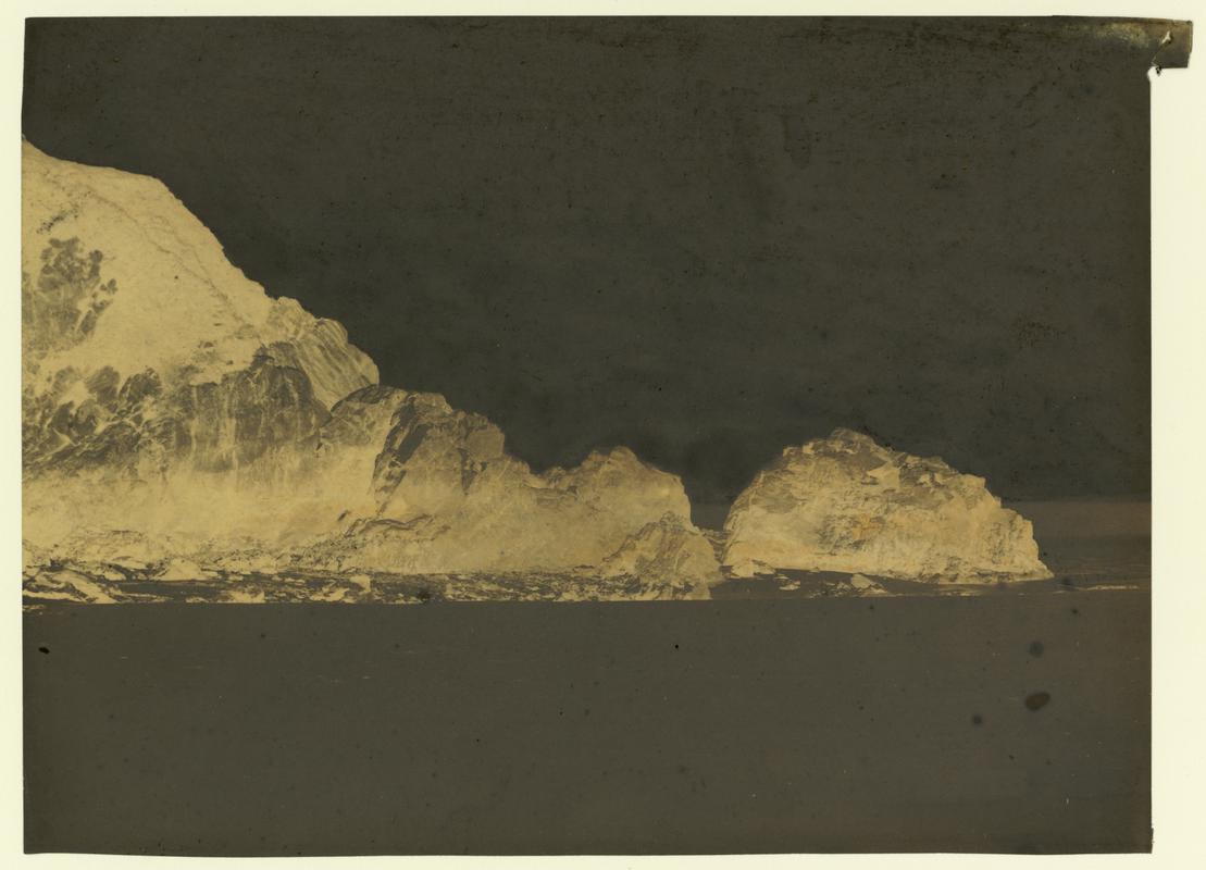Wax paper calotype negative. Caswell Bay - Rocks(II) (1855-1860)