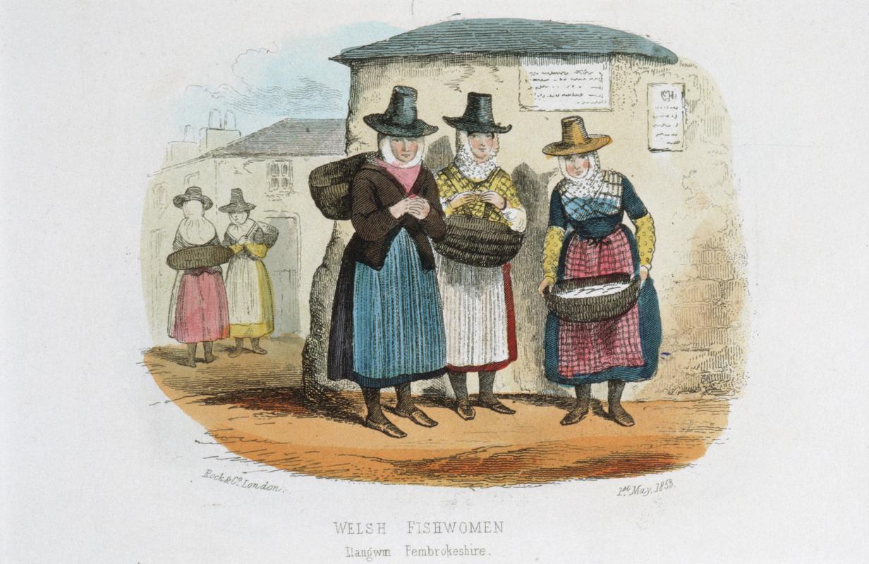 Print depicting Welsh peasant costume